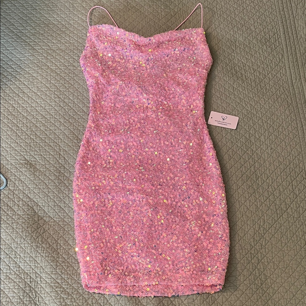Sequin Pink Dress - Picture 2 of 3